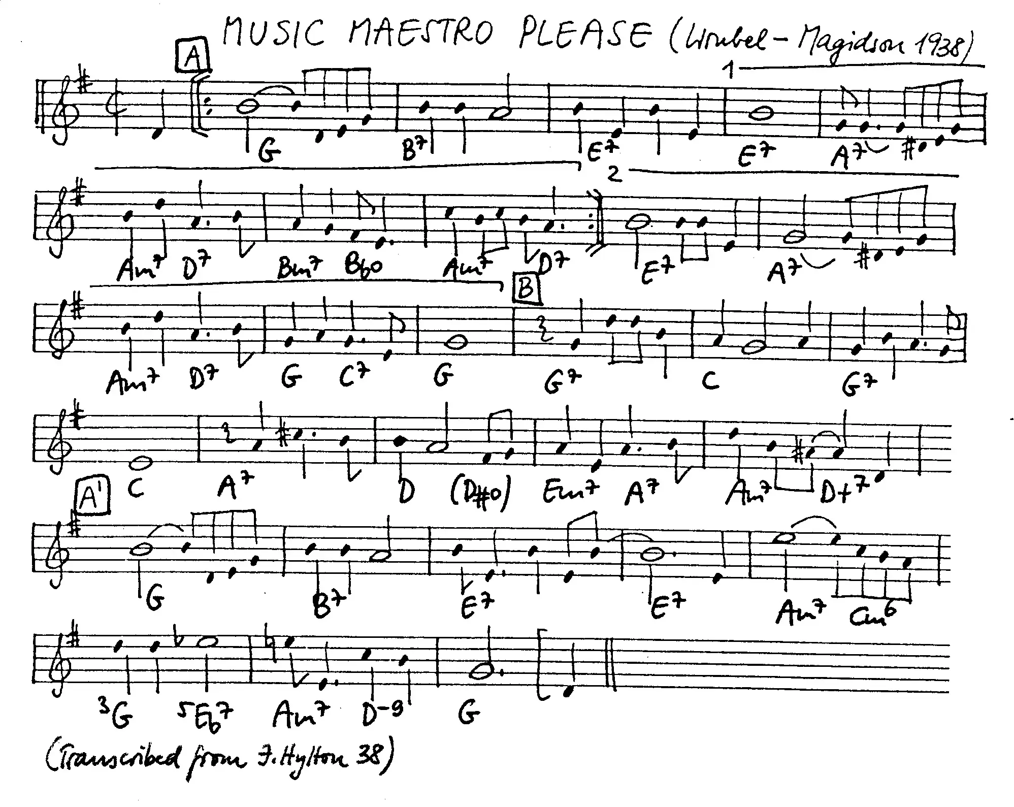 music maestro please partition gratuite - Offerte par The Jungle Jazz Band